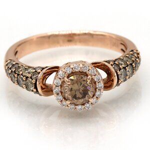 LEVIAN Chocolate Diamonds Solitaire Ring set in 14K Strawberry Gold